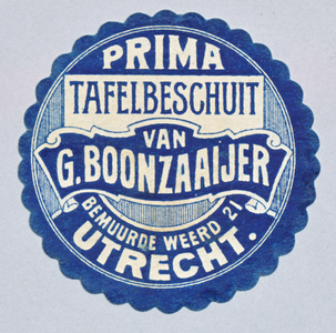 710512 Ronde sluitzegel van G. Boonzaaijer, Bakkerij, Bemuurde Weerd [Wz.] 21 te Utrecht.